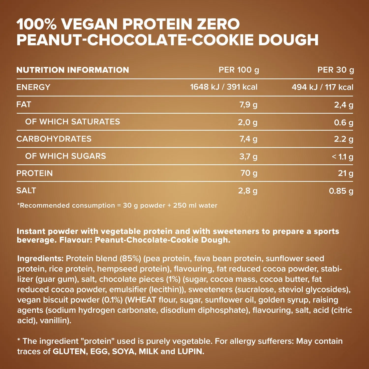 IronMaxx Vegan Protein Zero 500 g Peanut Cookie