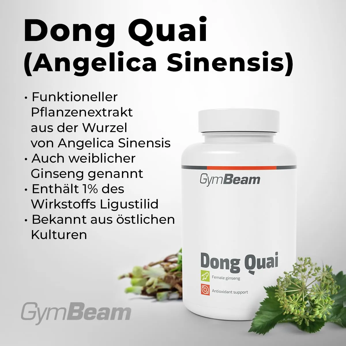 GymBeam Dong Quai Kapseln Angelica-Extrakt 90 Kaps vegan