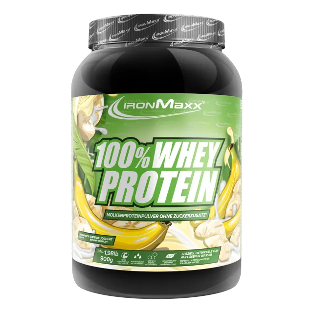 IronMaxx 100% Whey Protein Banane Yoghurt 900g zuckerfrei