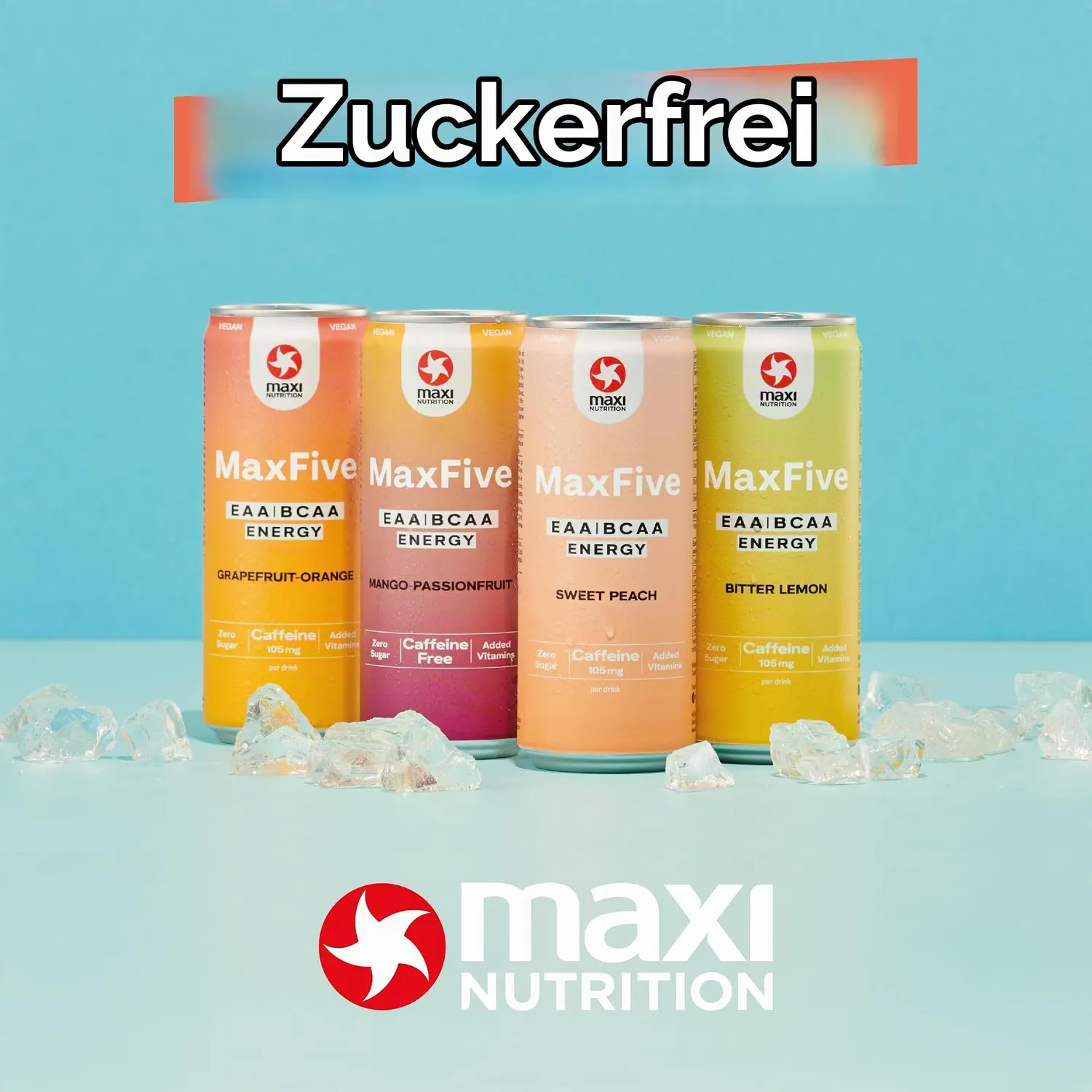 MaxiNutrition MaxFive Bitter Lemon BCAA Drink 12x330ml vegan