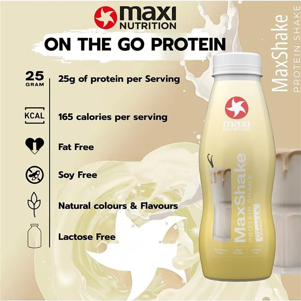 MaxiNutrition MaxShake Protein Milchshake Vanille 12x330ml 25g Protein