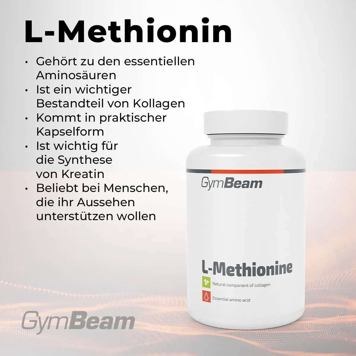GymBeam L-Methionin Kapseln 500 mg 120 Kapseln