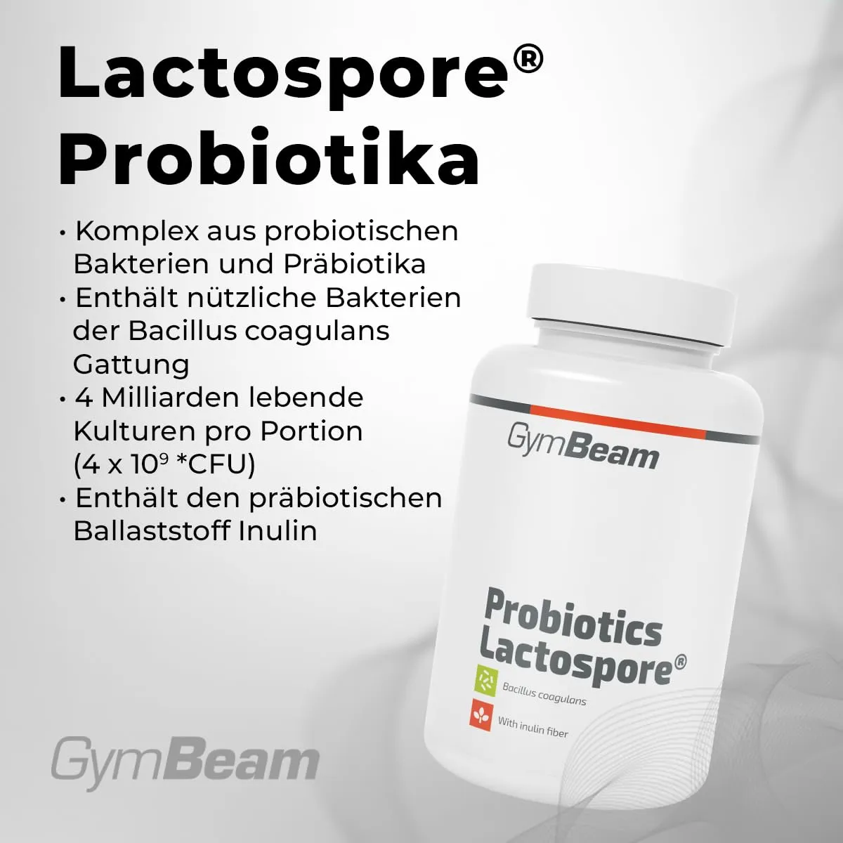 GymBeam Lactospore Probiotika Kapseln 90 Stk 4 Mrd Kulturen