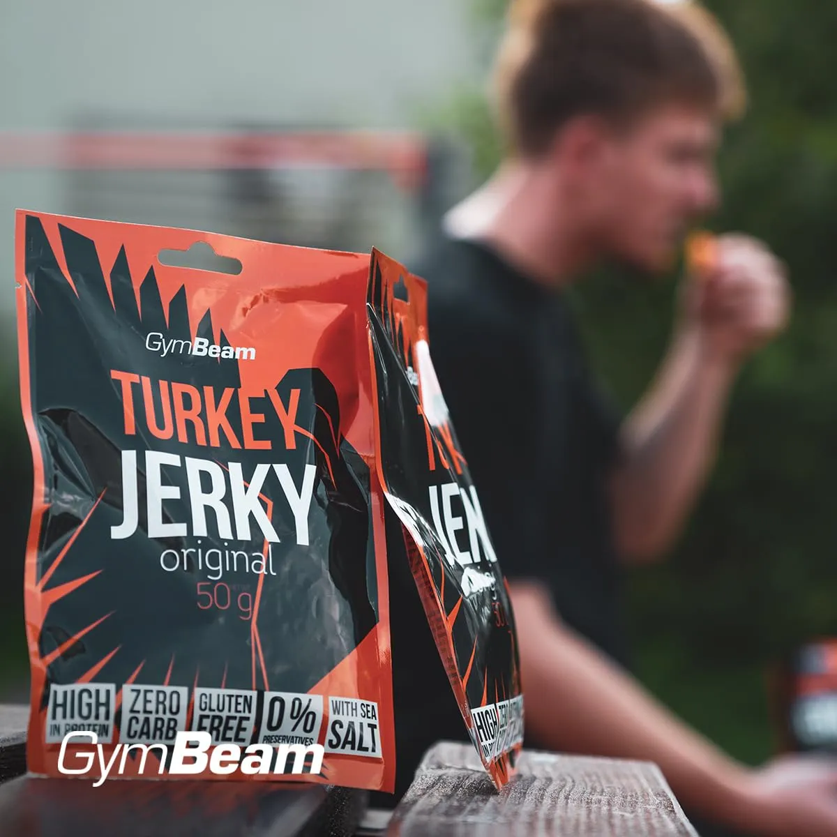 GymBeam Turkey Jerky Protein Snack 50 g Pute
