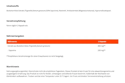 GymBeam Bockshornklee Kapseln 90 Caps mit Saponinen