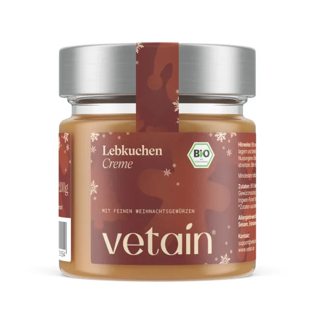 Vetain Bio Lebkuchencreme 200g Glas winterlich
