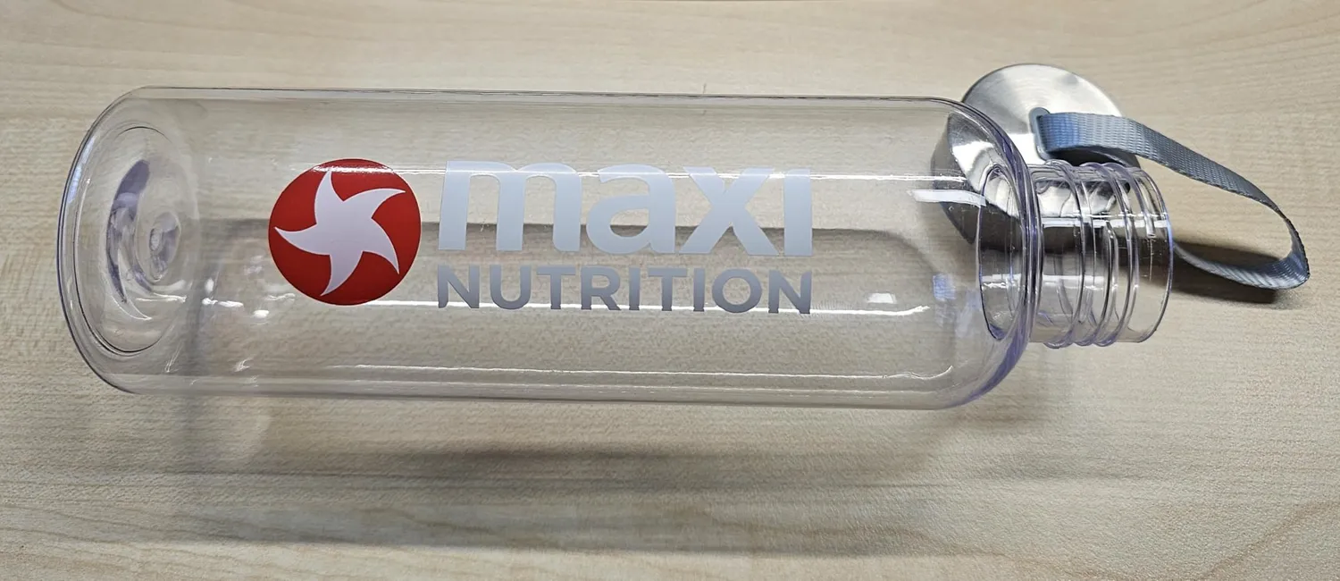 MaxiNutrition Trinkflasche 580ml transparent für Kohlensäure
