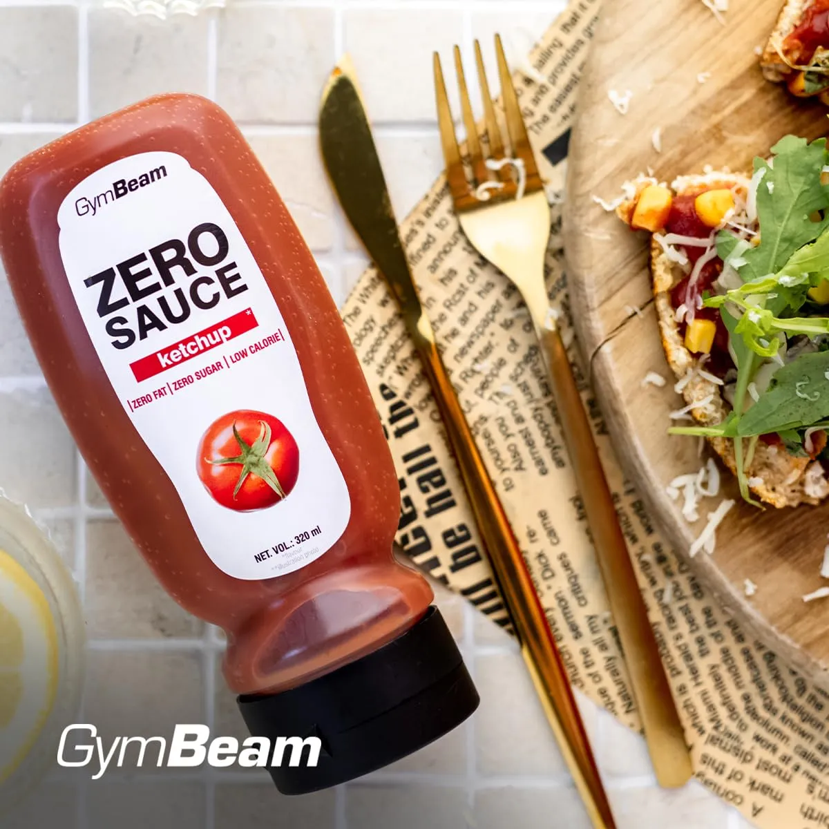 GymBeam ZERO Sauce Ketchup 320 ml vegan kalorienarm