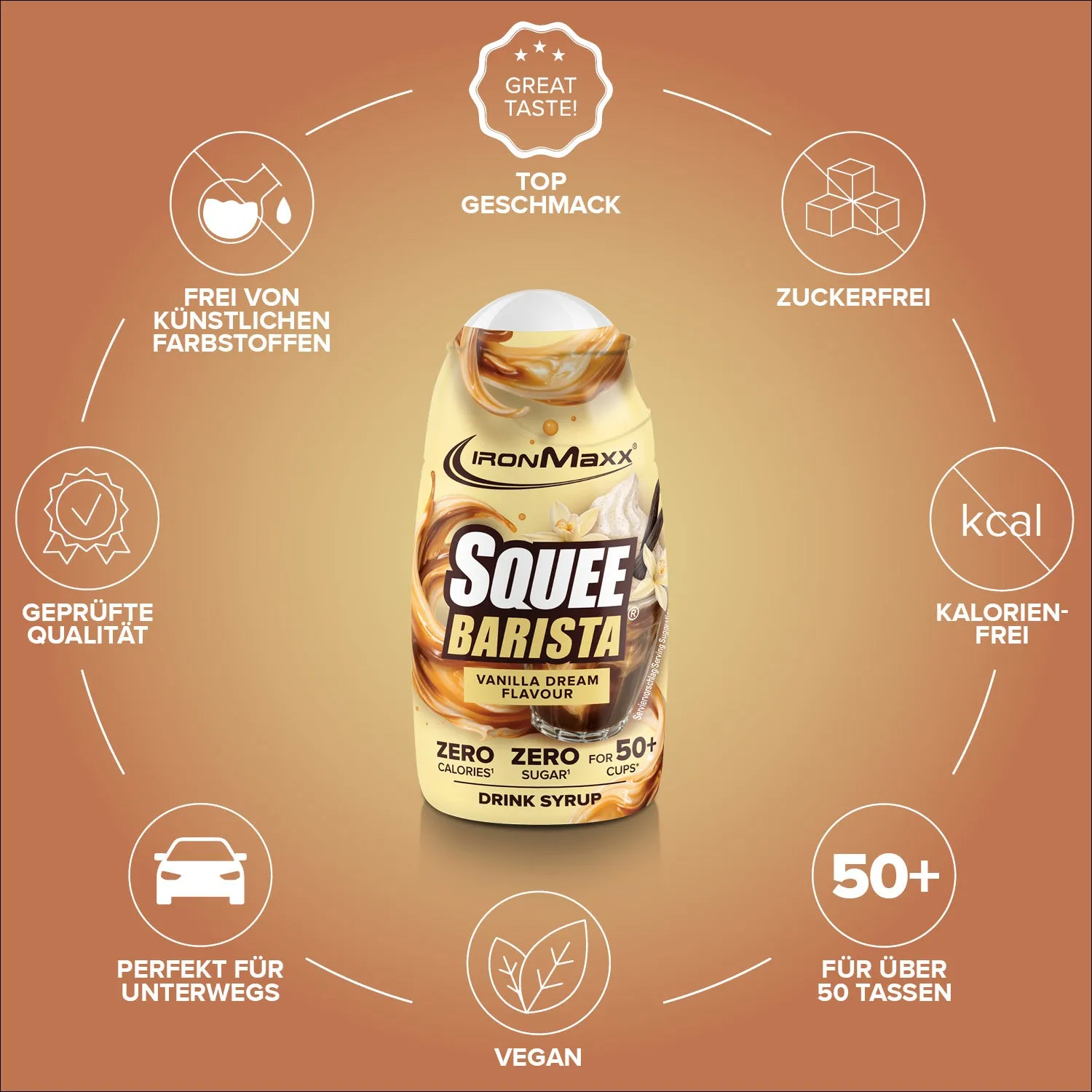 IronMaxx SqueeBarista Vanilla Dream Sirup 65ml zuckerfrei