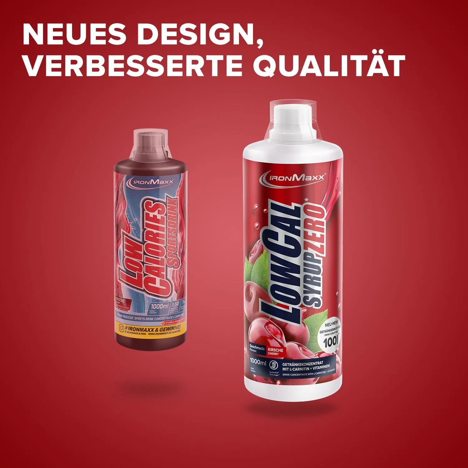 IronMaxx LowCal Syrup Zero 1000ml Kirsche