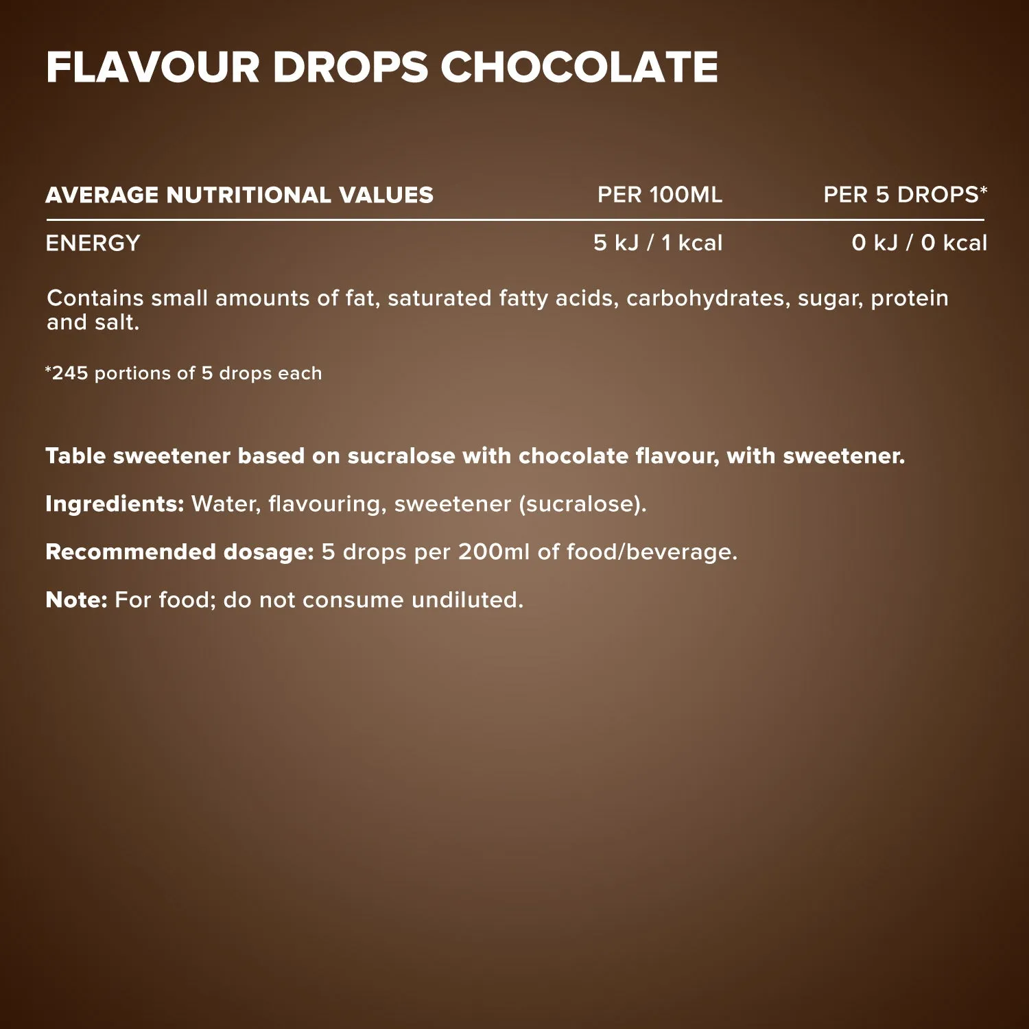 IronMaxx Flavour Drops Schokolade Flavdrops 50ml zuckerfrei