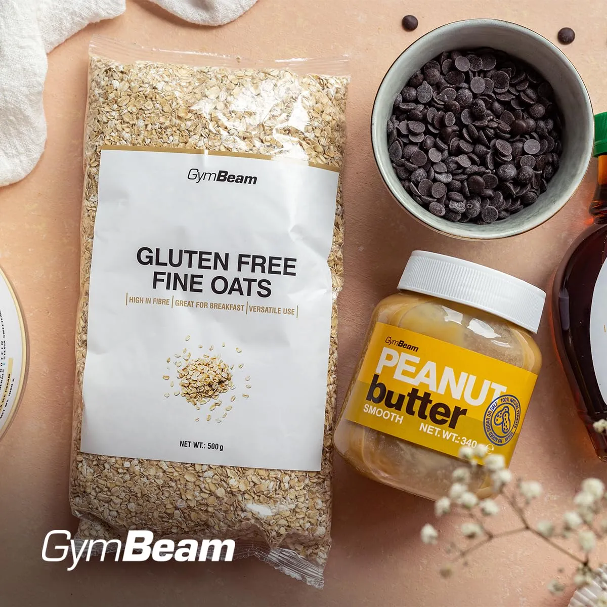 GymBeam Haferflocken glutenfrei fein gemahlen 500g Porridge