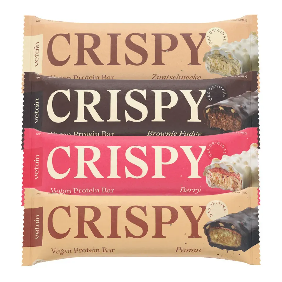 Vetain Crispy Protein Bar Riegel Brownie Probe vegan