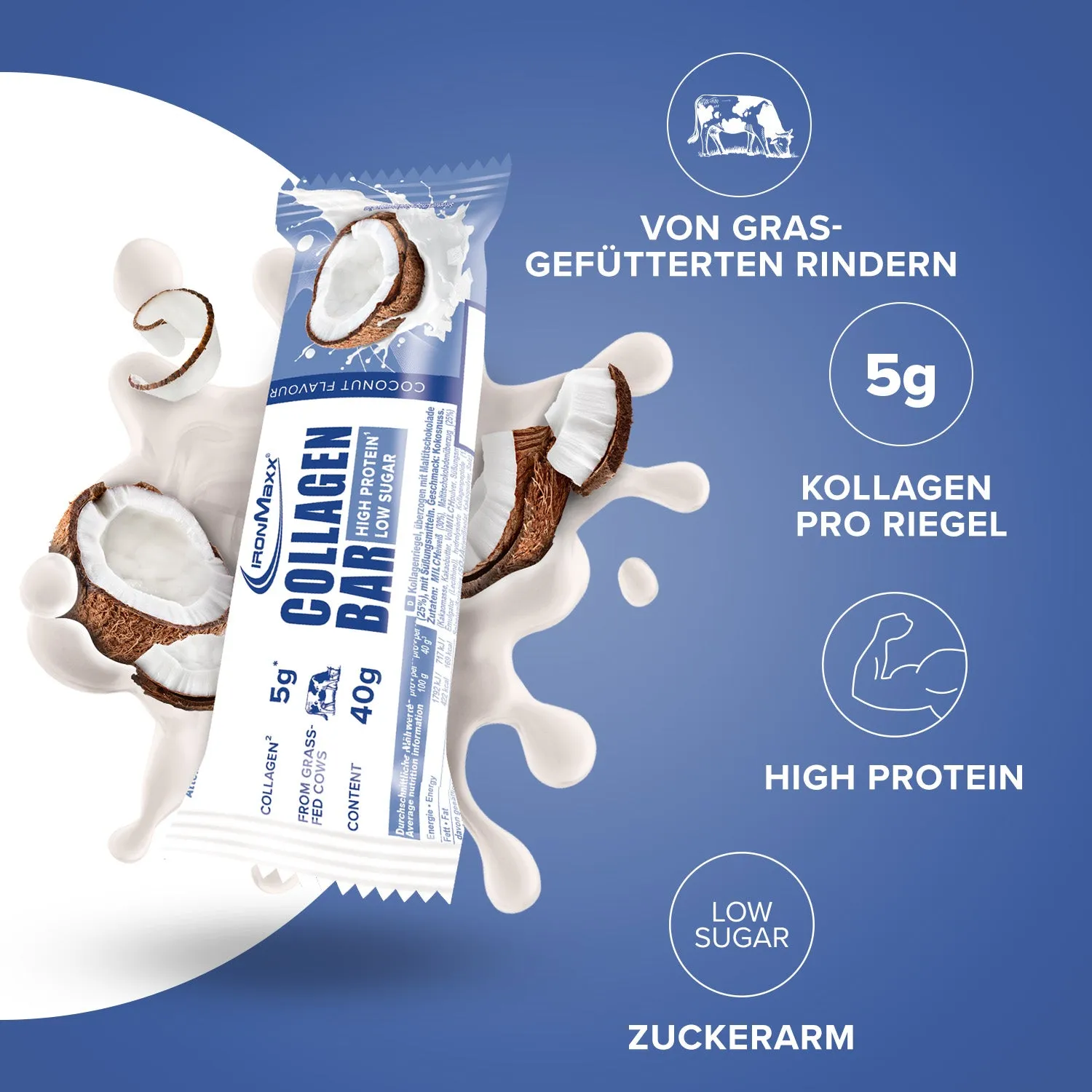 IronMaxx Protein 30 Collagen Bar Coconut 40g