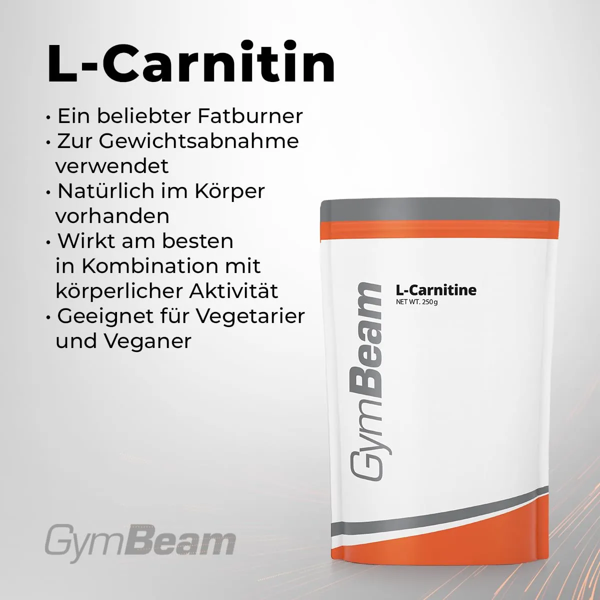 GymBeam L-Carnitin Tartrat Pulver neutral 250 g
