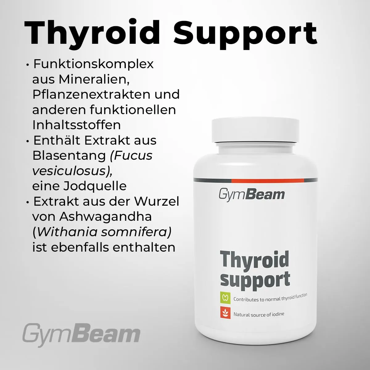 GymBeam Thyroid Support Kapseln 90 Kapseln mit Jod