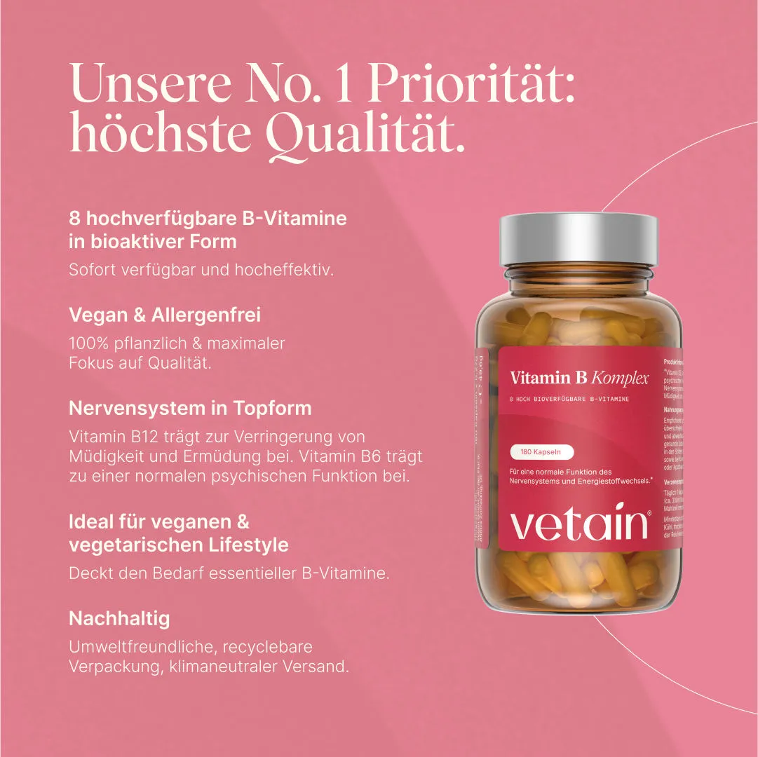 Vetain Vitamin B-Komplex Kapseln 180 Stück vegan