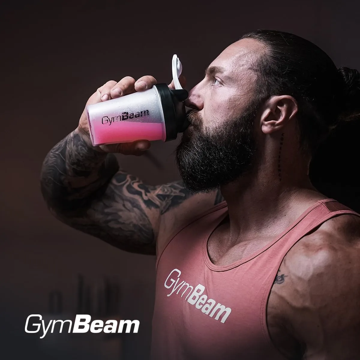 GymBeam Protein Shaker 400ml Transparent mit Spirale
