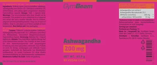 GymBeam Ashwagandha Kapseln Extrakt 90 Stk Schlaf