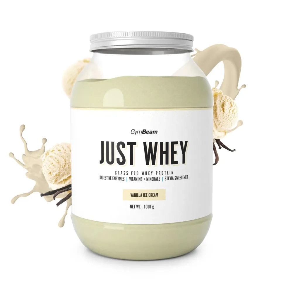 GymBeam Just Whey Proteinpulver Vanille 1000 g mit DigeZyme