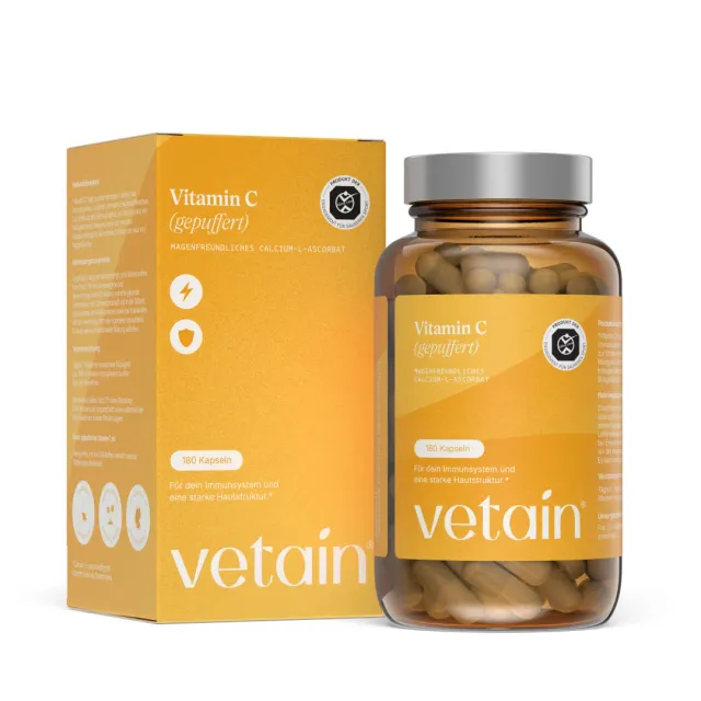 Vetain Vitamin C gepuffert Kapseln 365 Stück magenschonend