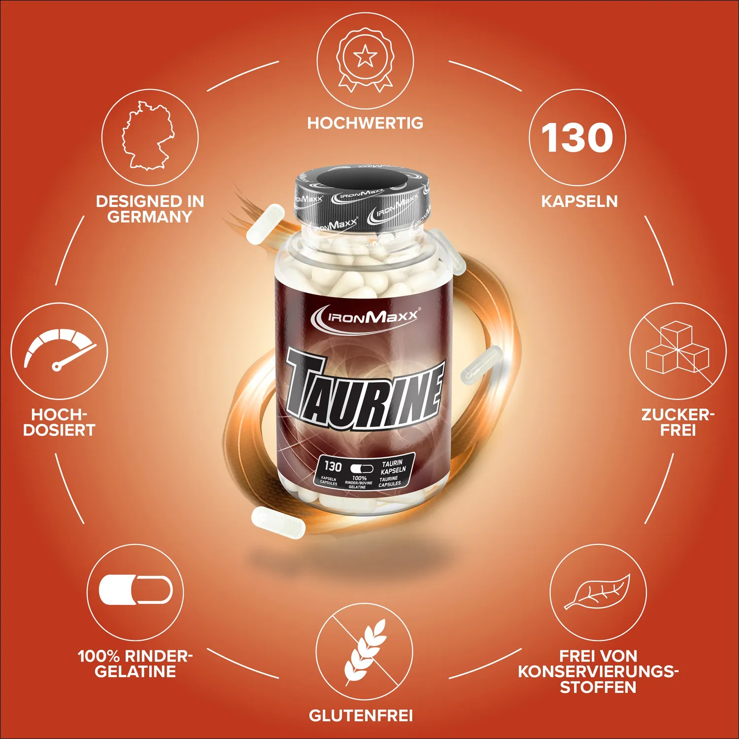 IronMaxx Taurin Kapseln 130 Stück 2700 mg