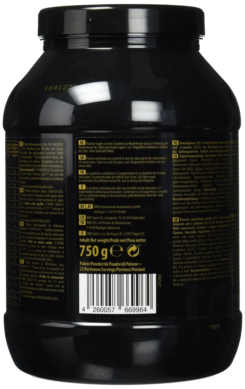 Inkospor X-Treme Muscle 85 Schokolade 750 g 4-Komponenten