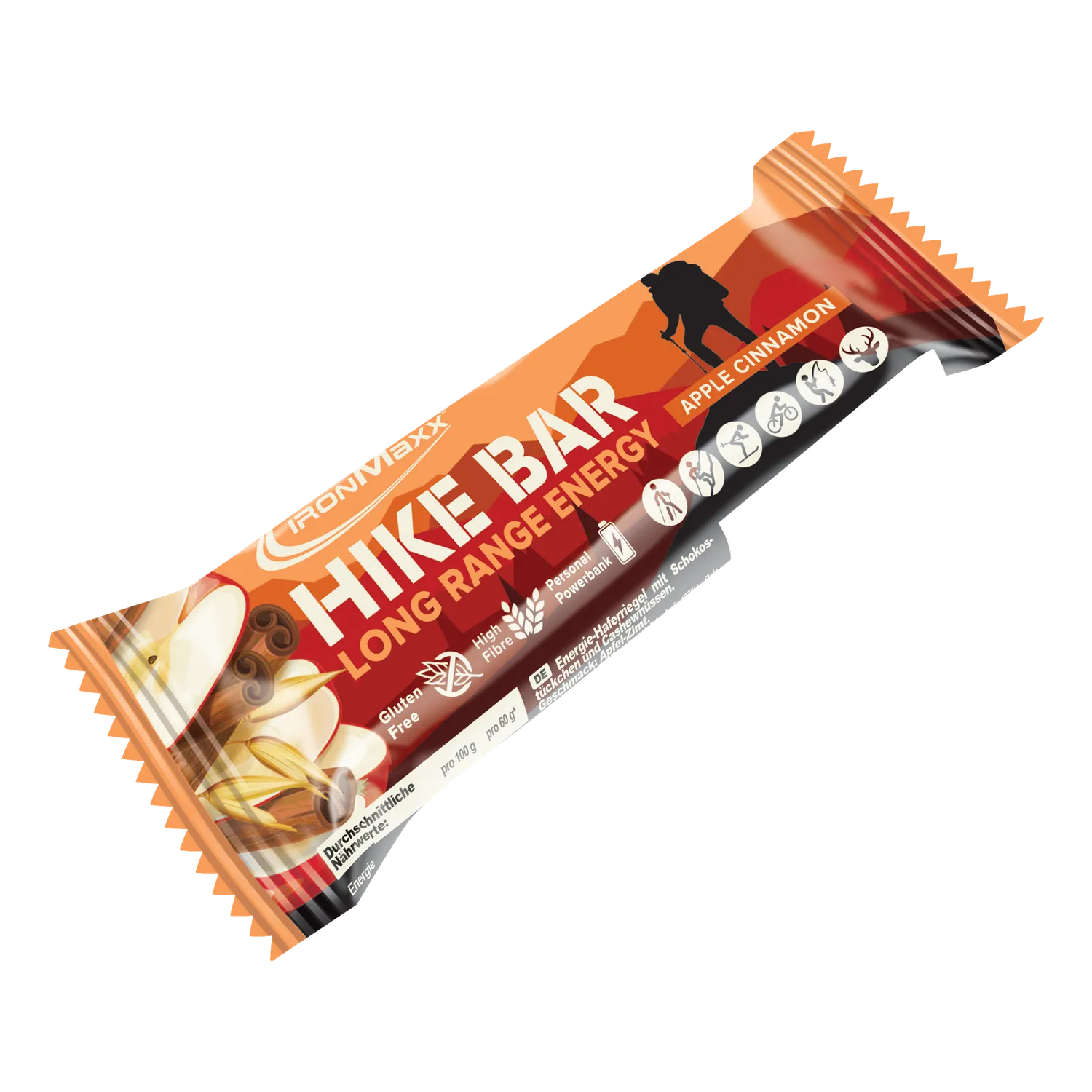 IronMaxx Hike Bar Energieriegel 12x60g Apple Cinnamon vegan