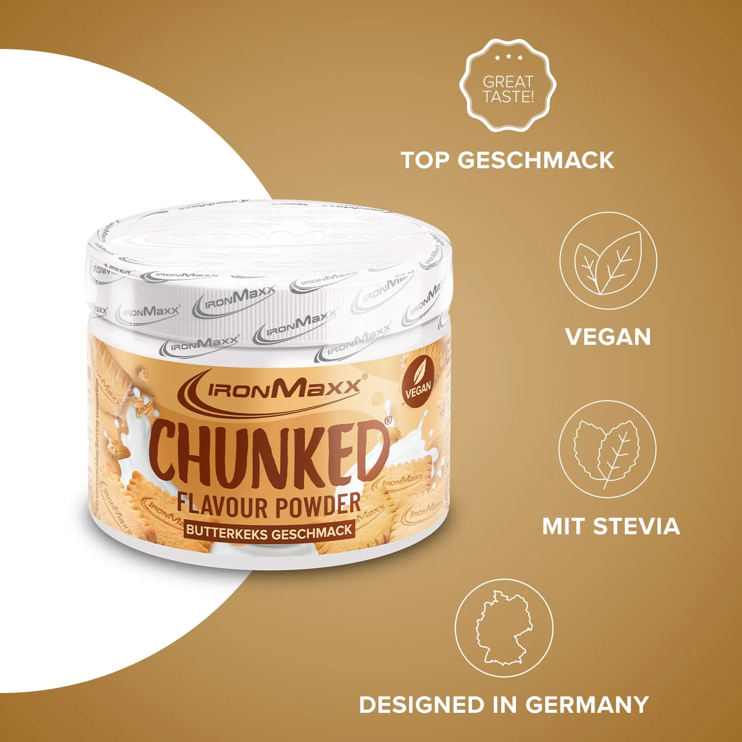 IronMaxx Chunked Geschmackspulver Butterkeks 150g vegan
