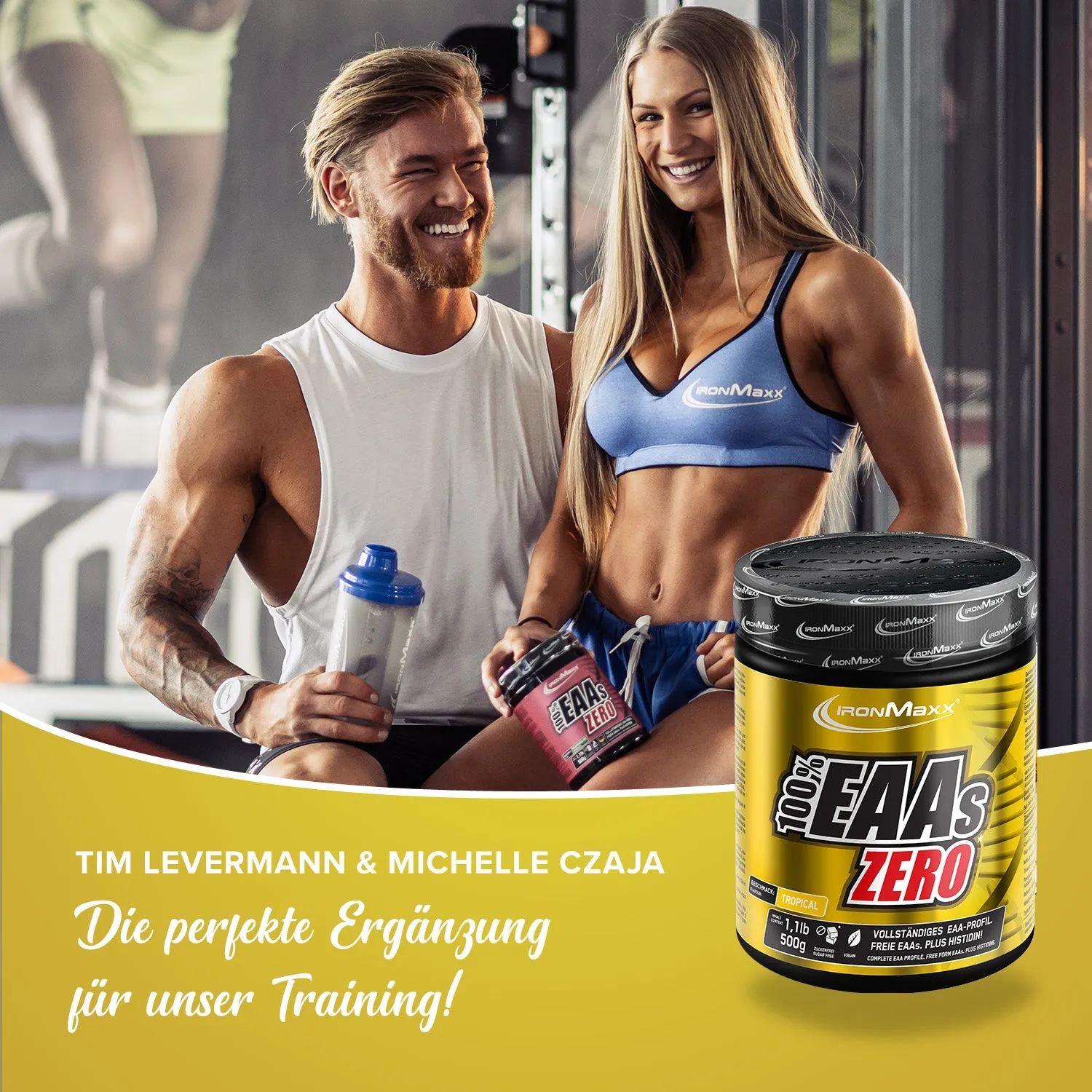 IronMaxx 100% EAAs Zero Pulver 500 g Tropical
