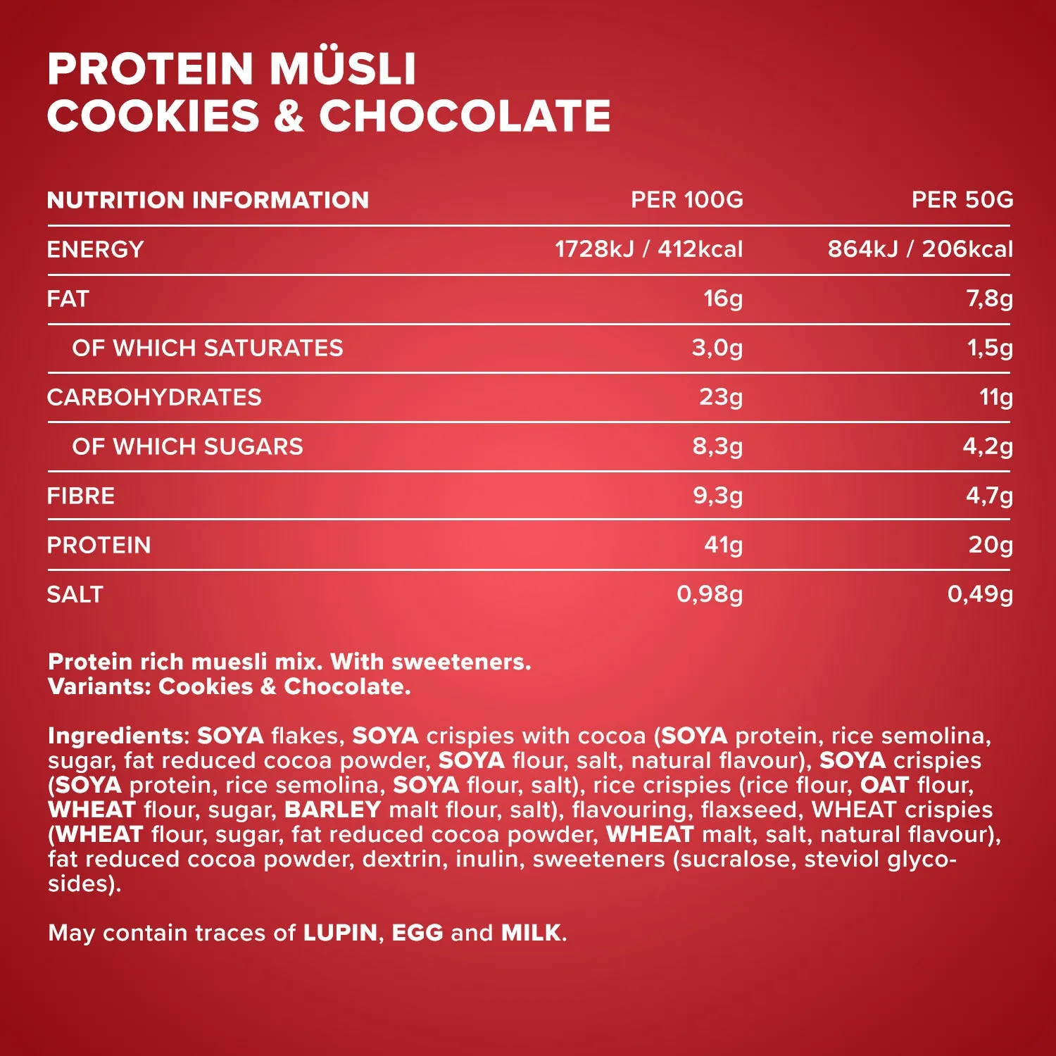 IronMaxx Protein Müsli Cookies & Chocolate Müsli 550g vegan