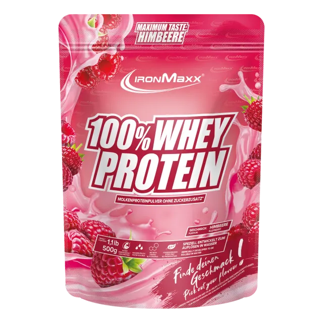 IronMaxx 100% Whey Protein Himbeere 500g fruchtig