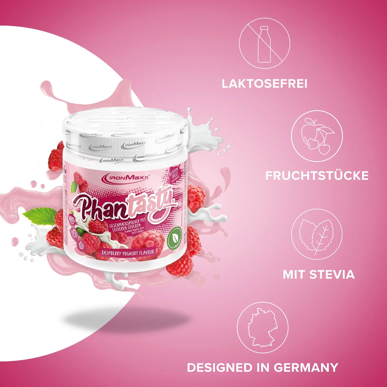 IronMaxx Phantasty Geschmackspulver Raspberry Yogurt 250g vegan