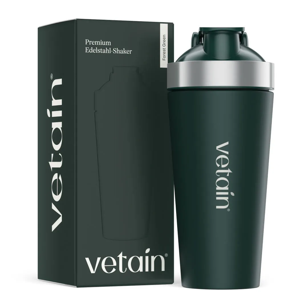 Vetain Edelstahl-Shaker 750ml Schwarz auslaufsicher