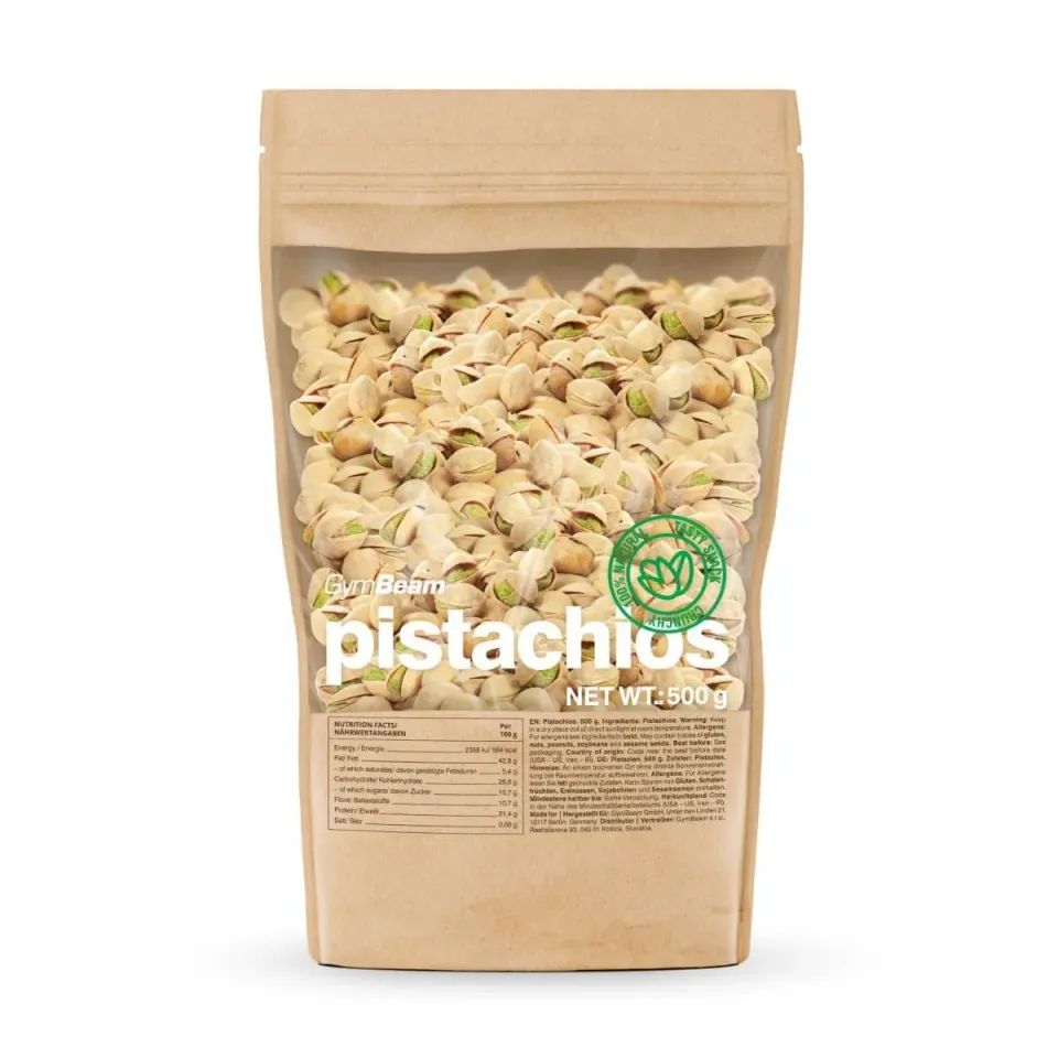 GymBeam Pistazien ungeschält 500 g ungesalzen