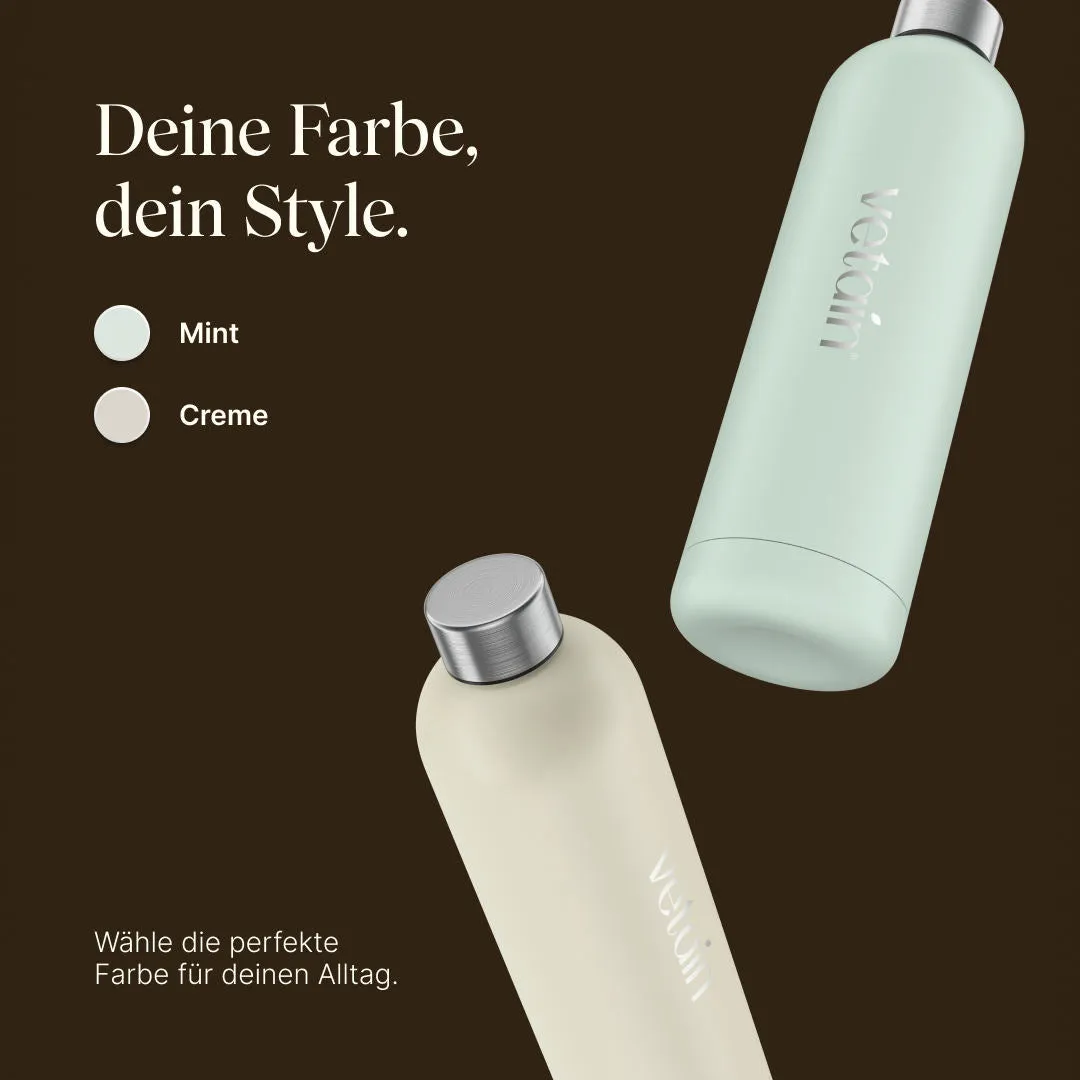 Vetain Edelstahl Trinkflasche 1000ml 1 Liter rostfrei