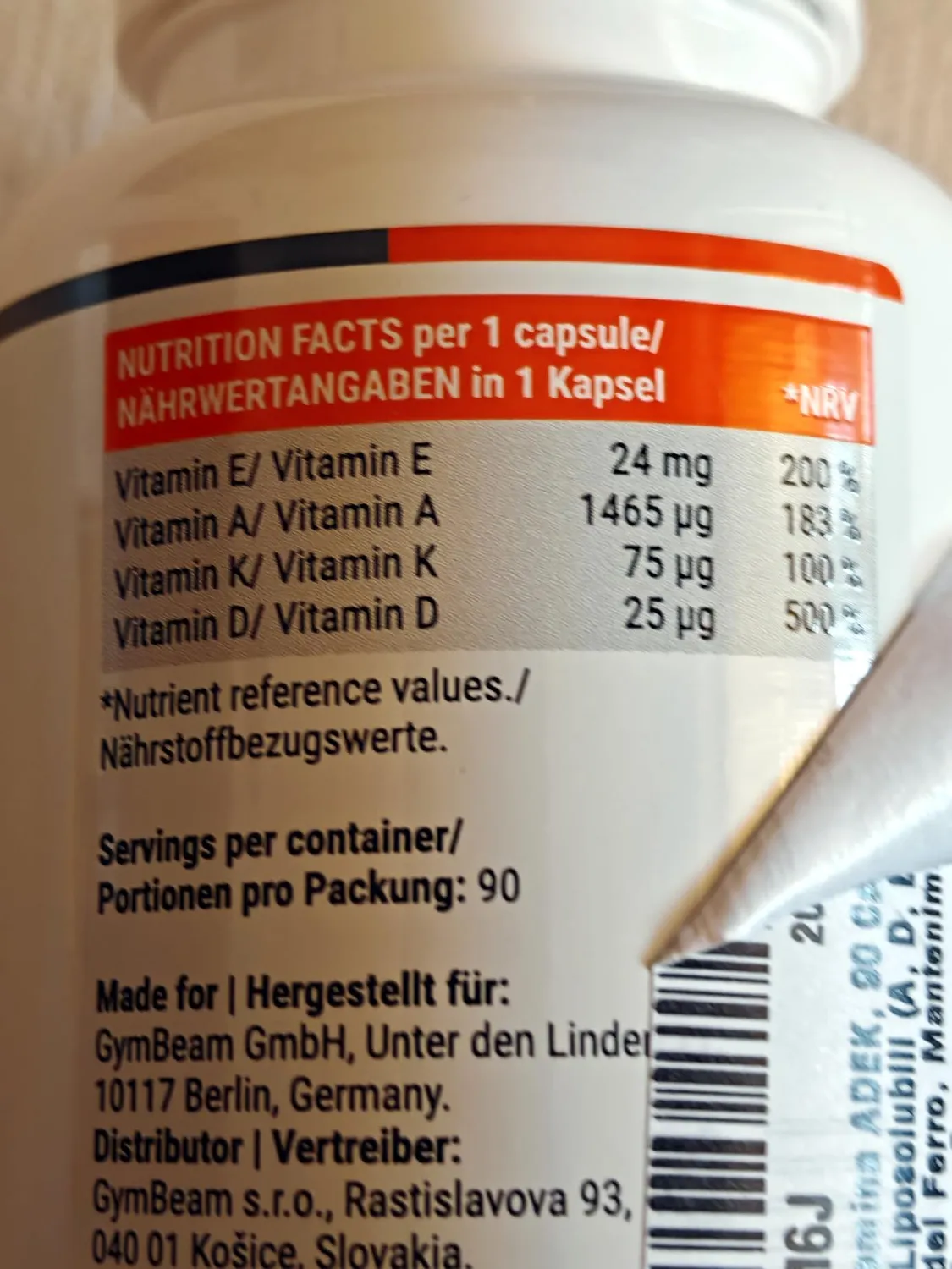 GymBeam Vitamin ADEK Kapseln 90 Stück fettlöslich