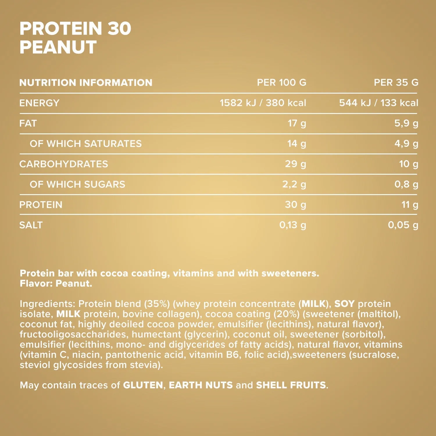 IronMaxx Protein 30 Proteinriegel Erdnuss 35g 30% Protein