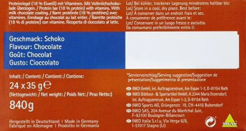 Inkospor Active Fitness Riegel Schokolade 24x35g Protein