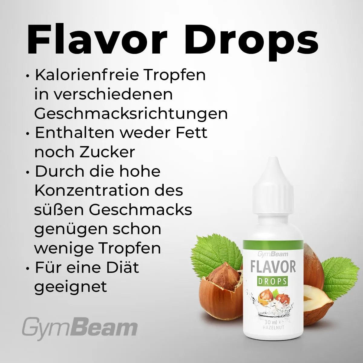 GymBeam Flavor Drops Haselnuss 30 ml zuckerfrei