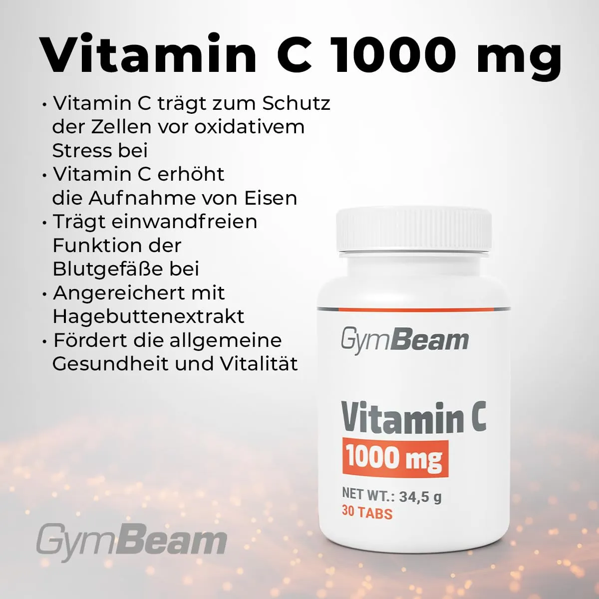GymBeam Vitamin C 1000mg Kapseln 30 Stk Immunsystem