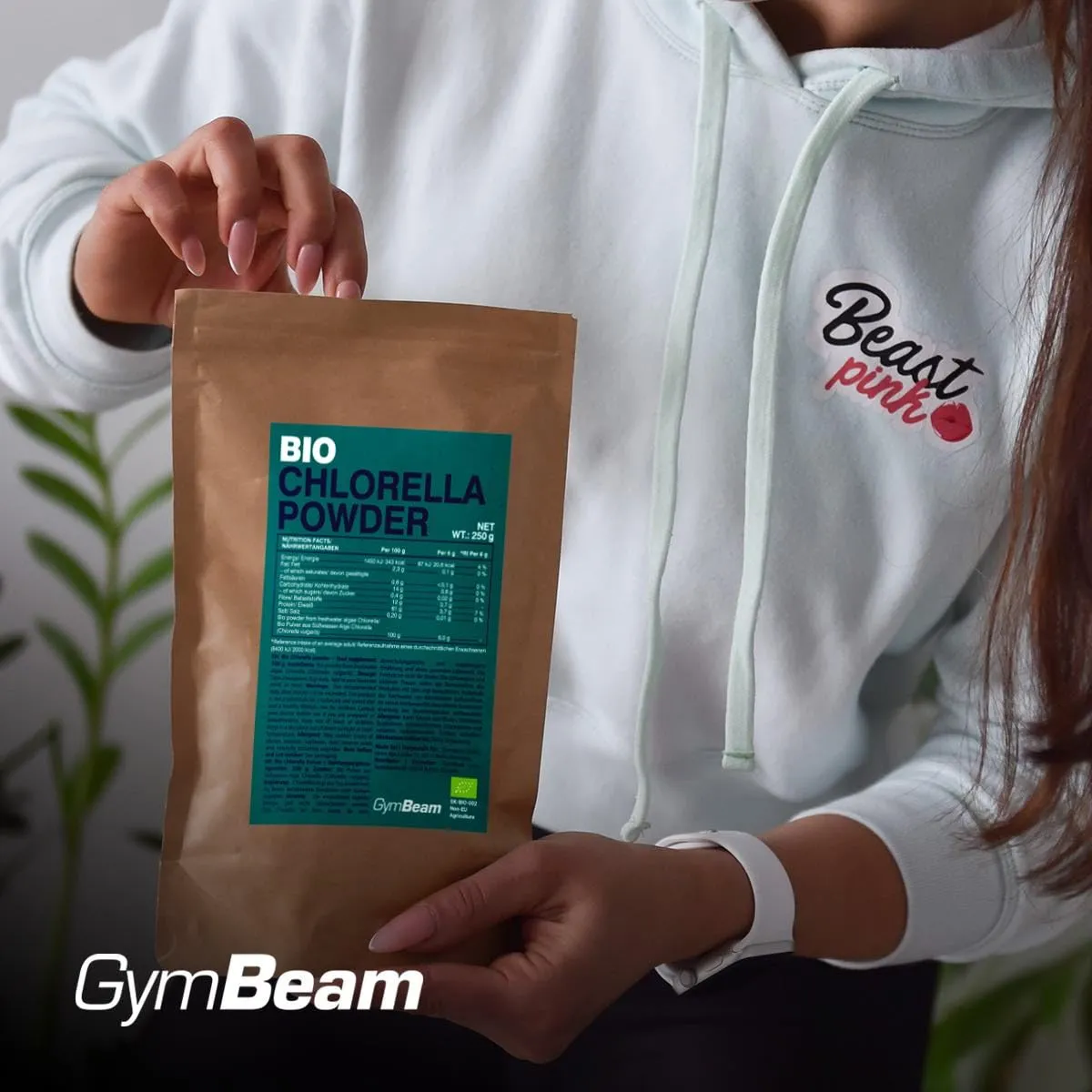 GymBeam Chlorella Pulver 250 g Bio vegan eisenreich