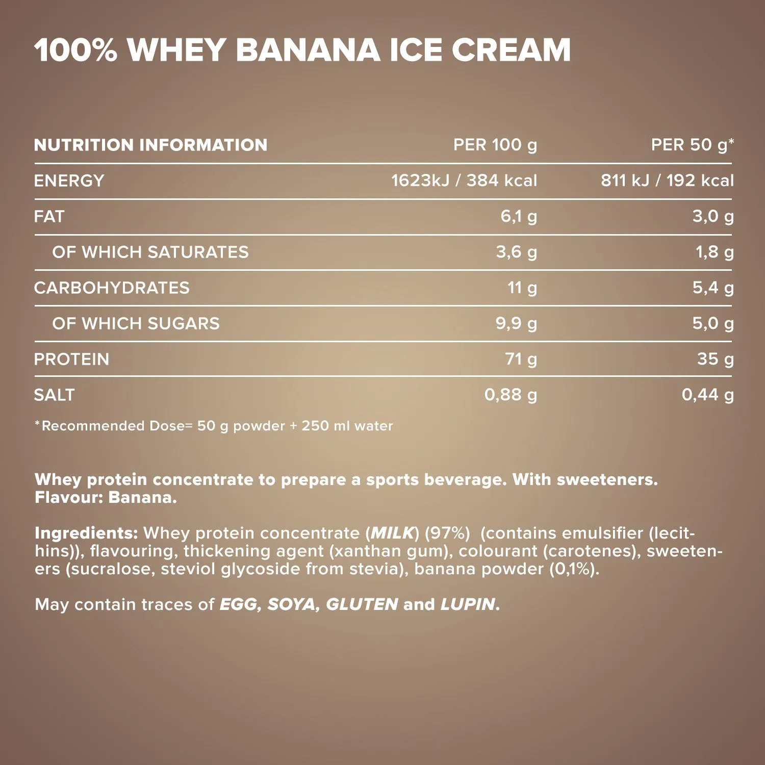 IronMaxx 100% Whey Protein Banana Ice Cream 500g zuckerfrei