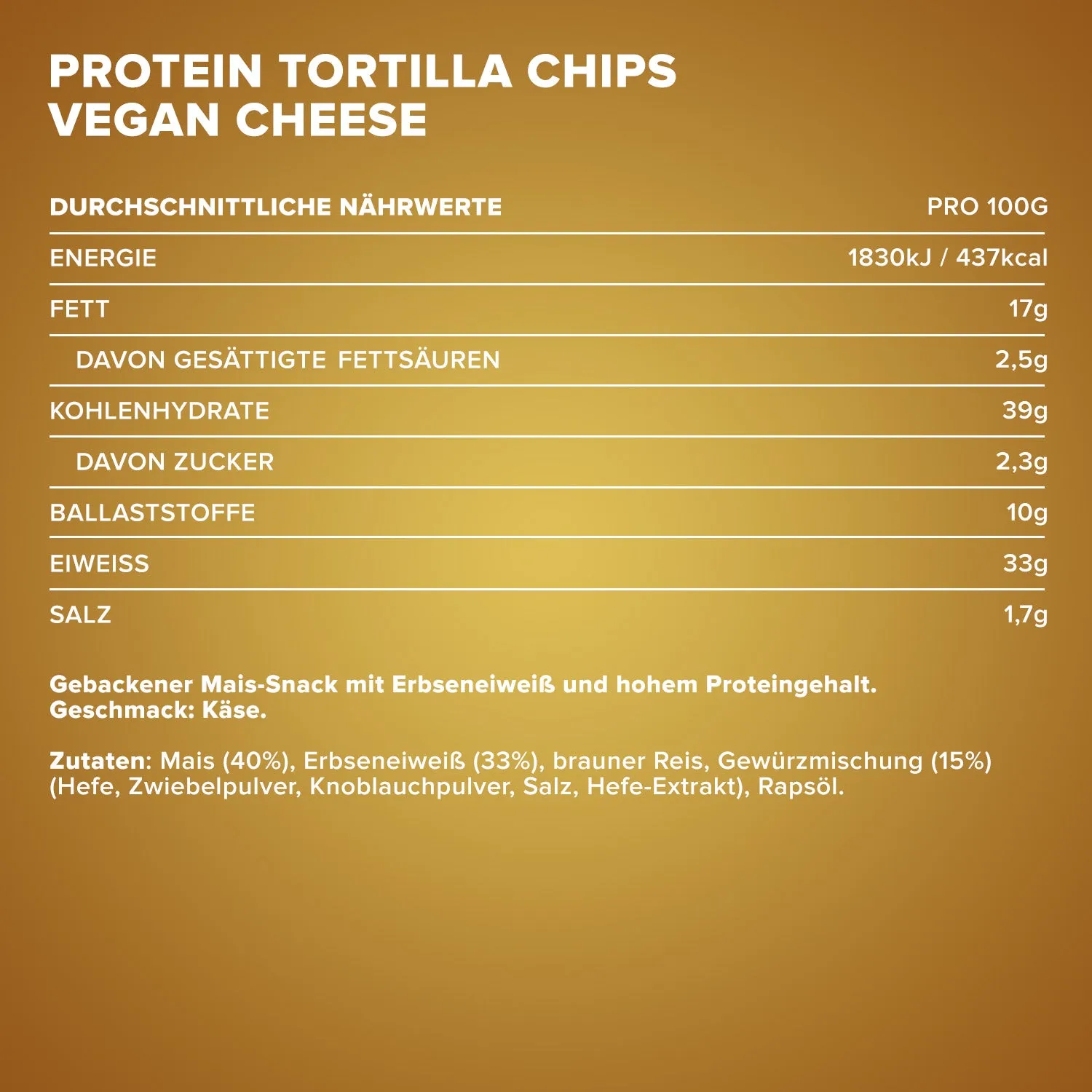 IronMaxx Protein Tortilla Chips 60g Vegan Cheese Style proteinreich