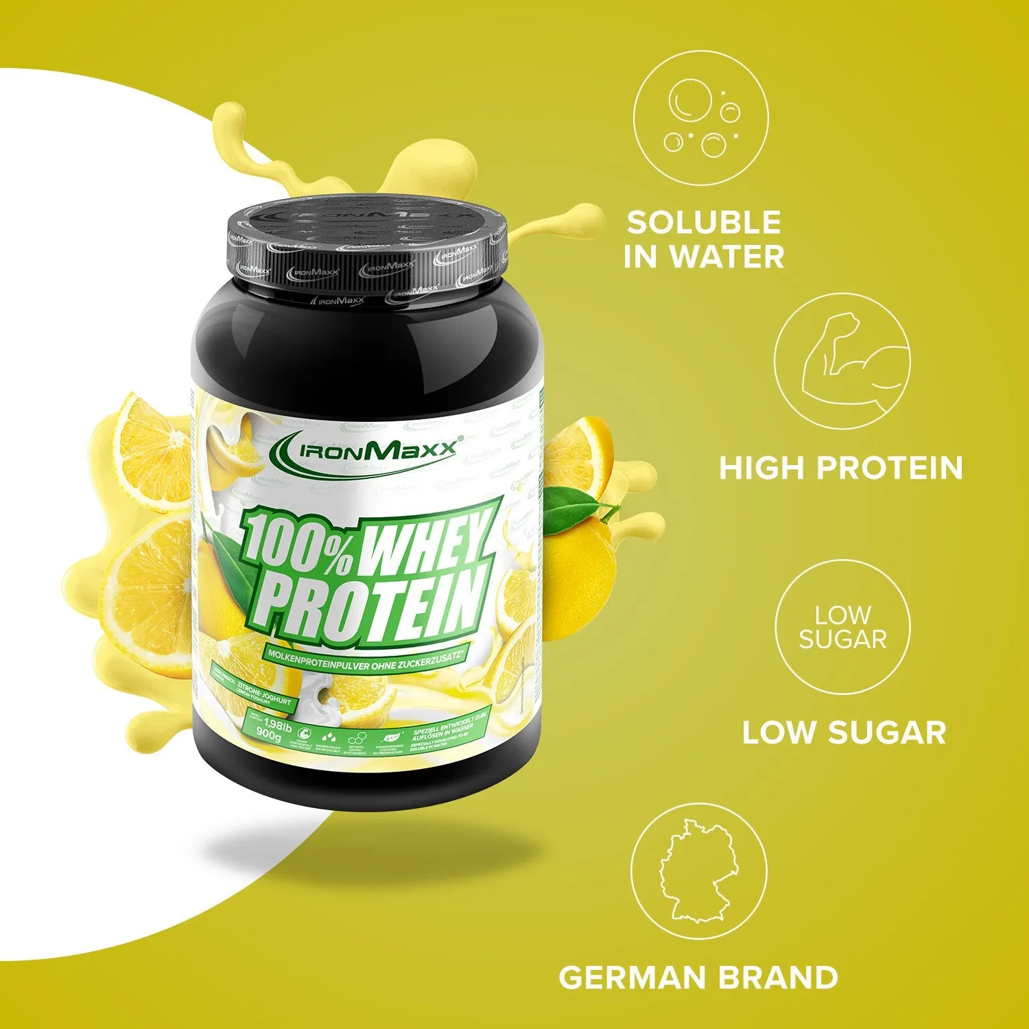 IronMaxx 100% Whey Protein 900g Lemon-Yoghurt