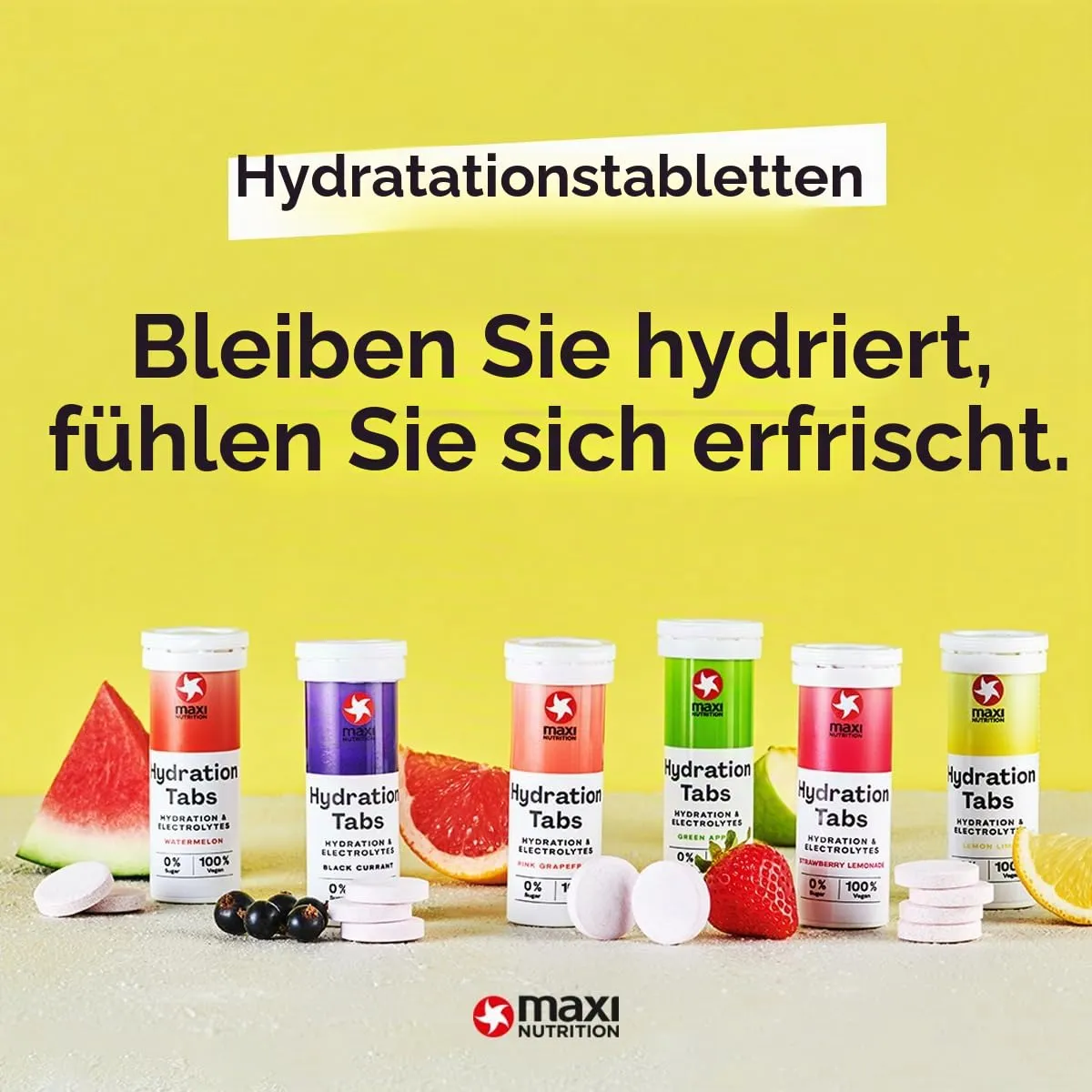 MaxiNutrition Hydration Tabs Wassermelone 6er Pack zuckerfrei