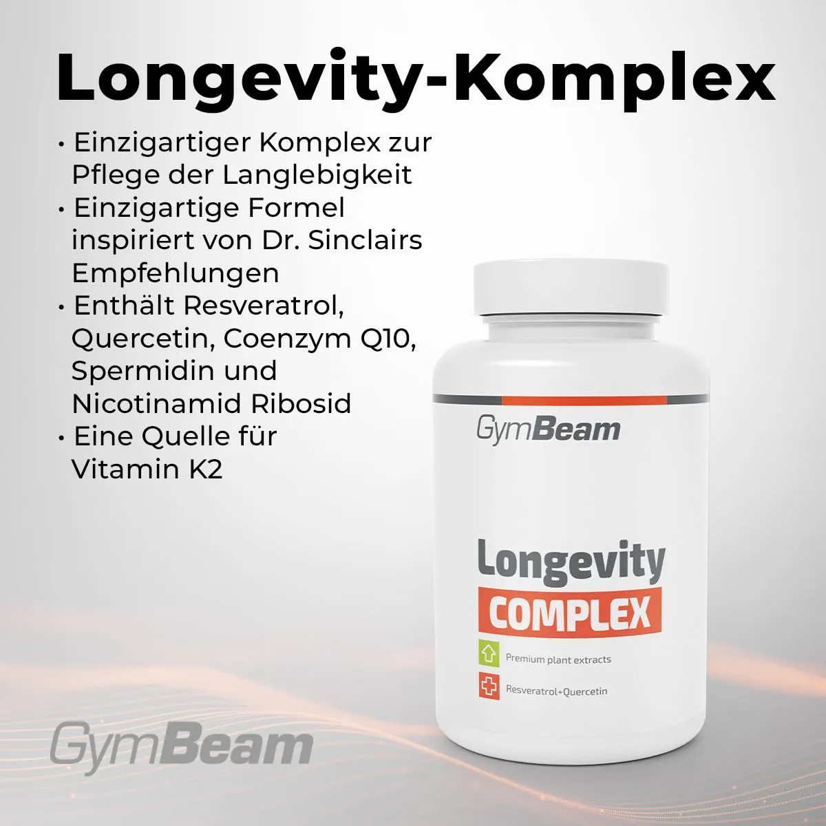 GymBeam Longevity Komplex Kapseln 90 Q10 Resveratrol