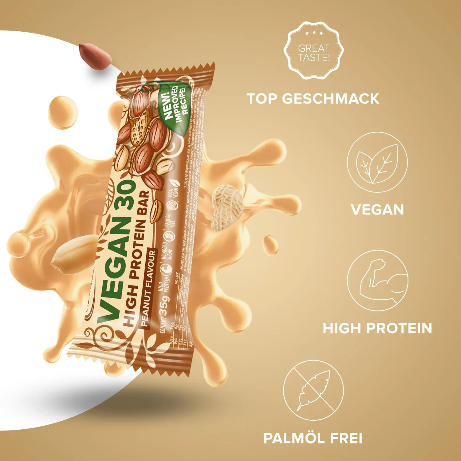 IronMaxx Vegan 30 Peanut Riegel 24x35g vegan