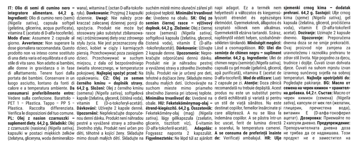 GymBeam Schwarzkümmelöl Kapseln 90 Kapseln Vitamin E