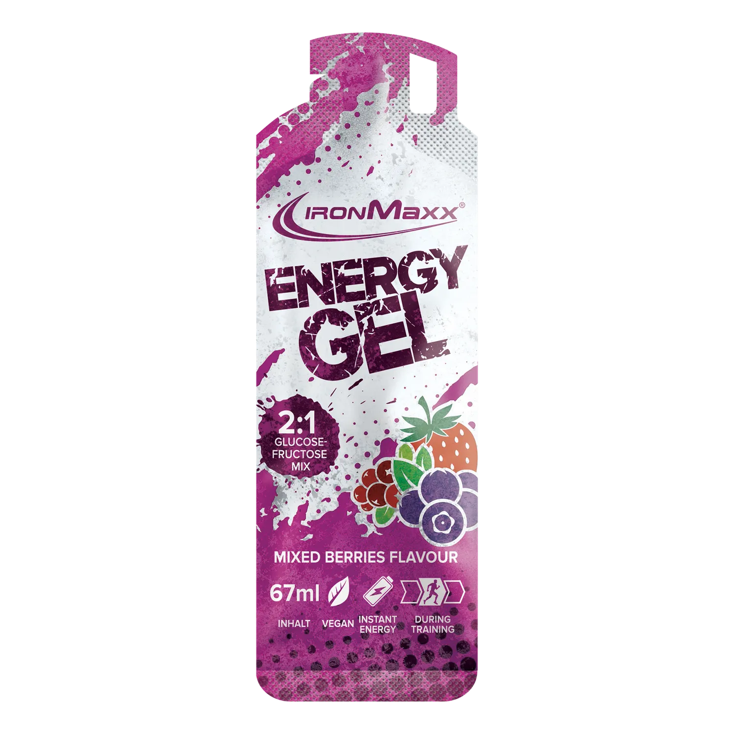 IronMaxx Hydro Energy Gel Mixed Berries 24x67ml vegan